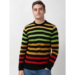 Peter England Casuals Men Striped Pullover-picture-32