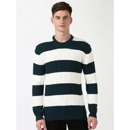 Peter England Casuals Men Striped Pullover Sweaters-picture-21