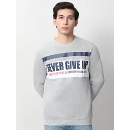 Peter England Casuals Men Typography Printed Crew Neck Sweatshirt-picture-10