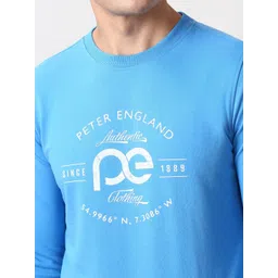 Peter England Casuals Men Typography Printed Crew Neck Sweatshirt image 4