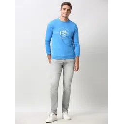 Peter England Casuals Men Typography Printed Crew Neck Sweatshirt image 5