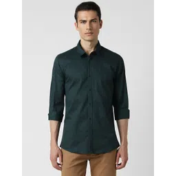 Peter England Casuals Slim Fit Geometric Printed Cotton Casual Shirt-picture-23