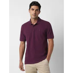 Peter England Casuals Textured Polo Collar Cotton Regular Fit Casual T-shirt-picture-17