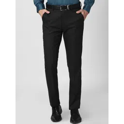 Peter England Elite Men Black Slim Fit Trousers-picture-14