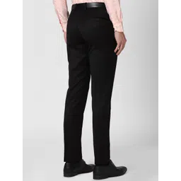 Peter England Elite Men Black Slim Fit Trousers image 3