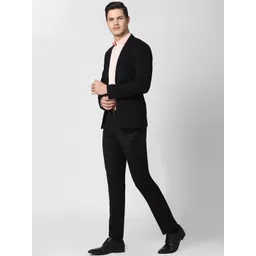 Peter England Elite Men Black Slim Fit Trousers image 2