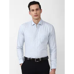 Peter England Elite Men Blue Slim Fit Printed Formal Shirt-picture-37