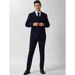 Peter England Elite Men Navy Blue Suits-picture-20
