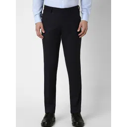 Peter England Elite Men Slim Fit Mid Rise Formal Trousers-picture-23