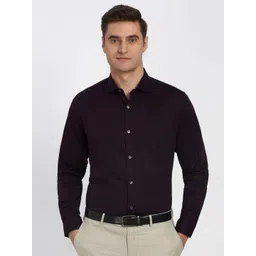 Peter England Elite Men Slim Fit Solid Spread Collar Pure Cotton Formal Shirt-picture-26