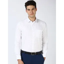 Peter England Elite Men Spread Collar Checked Cotton Slim Fit Formal Shirt-picture-21