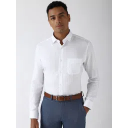 Peter England Elite Men Spread Collar Checked Cotton Slim Fit Formal Shirt-picture-17