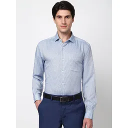 Peter England Elite Men Spread Collar Geometric Printed Cotton Formal Shirt-picture-27