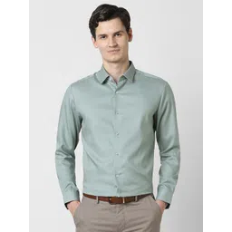 Peter England Elite Men Spread Collar Solid Cotton Formal Shirt-picture-34