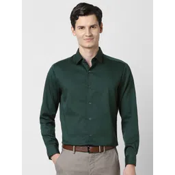 Peter England Elite Men Spread Collar Solid Cotton Formal Shirt-picture-38