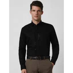 Peter England Elite Men Spread Collar Solid Cotton Slim Fit Formal Shirt-picture-18