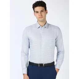 Peter England Elite Men Spread Collar Textured Cotton Formal Shirt-picture-20