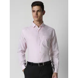 Peter England Elite Men Spread Collar Textured Cotton Formal Shirt-picture-25