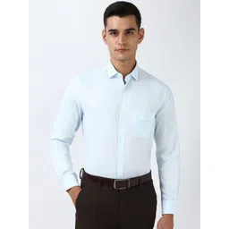 Peter England Elite Men Spread Collar Textured Cotton Formal Shirt-picture-37