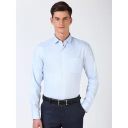Peter England Elite Men Spread Collar Vertical Striped Cotton Formal Shirt-picture-13