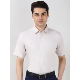 Peter England Elite Men Textured Spread Collar Pure Cotton Regular Fit Formal Shirt-picture-26