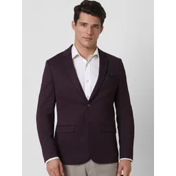 Peter England Elite Self Design Slim-Fit Single Breasted Formal Blazer-picture-39