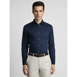 Peter England Elite Slim Fit Pure Cotton Formal Shirt-picture-36