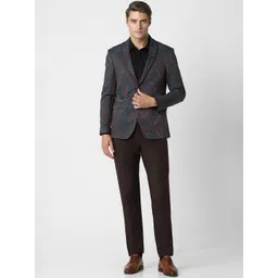 Peter England Elite Slim-Fit Single-Breasted Two-Piece Formal Suit-picture-33