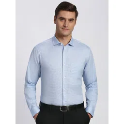 Peter England Elite Striped Spread Collar Pure Cotton Regular Fit Formal Shirt-picture-21