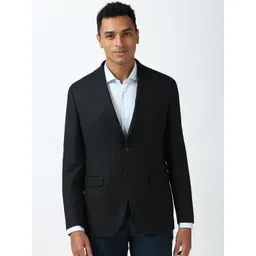 Peter England Elite Textured Slim Fit Single Breasted Formal Blazer-picture-36