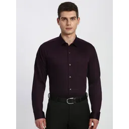 Peter England Elite Textured Spread Collar Pure Cotton Regular Fit Formal Shirt-picture-20