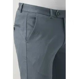 peter england Men Regular Fit Black Cotton Blend Trousers image 5