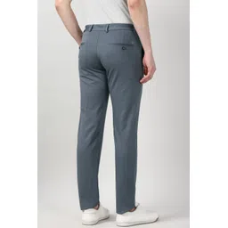 peter england Men Regular Fit Black Cotton Blend Trousers image 3