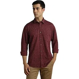 Mens Cotton Slim Fit Leaf Print Shirt Full Sleeves,Casual Style-image-22