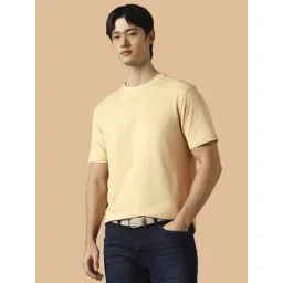 Peter England Beige Cotton Regular Fit T-Shirt-picture-15