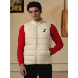 Peter England Beige Regular Fit Quilted Jacket-picture-13