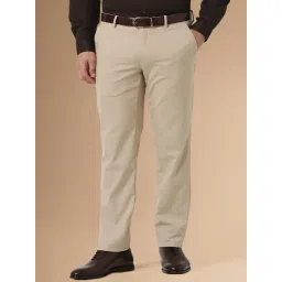 Peter England Beige Slim Fit Trousers-picture-24