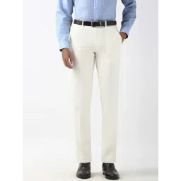 Peter England Beige Slim Fit Trousers-picture-41