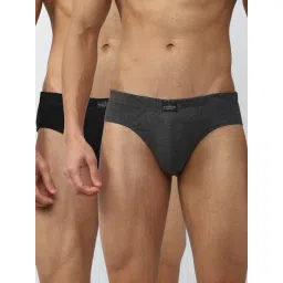 Peter England Black & Grey Cotton Regular Fit Briefs - Pack Of 2-picture-11
