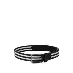 Peter England Black & White Leather Waist Belt For Men-picture-12