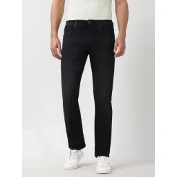 Peter England Black Cotton Regular Fit Jeans-picture-34