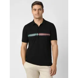 Peter England Black Cotton Regular Fit Polo T-Shirt-picture-48