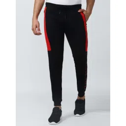 Peter England Black Cotton Regular Fit Printed Joggers-picture-43
