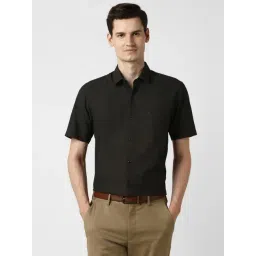 Peter England Black Cotton Regular Fit Shirt-picture-28