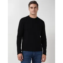 Peter England Black Cotton Regular Fit T-Shirt-picture-21