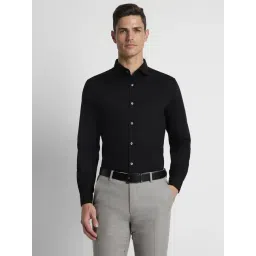 Peter England Black Cotton Slim Fit Shirt-picture-34