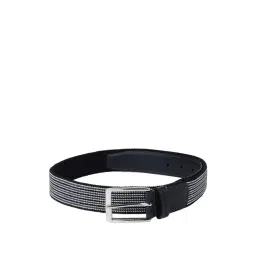 Peter England Black Leather Waist Belt For Men-picture-38
