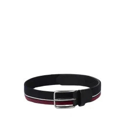 Peter England Black Leather Waist Belt For Men-picture-34