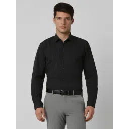 Peter England Black Slim Fit Checks Shirts-picture-26