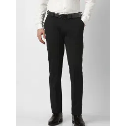 Peter England Black Slim Fit Formal Trousers-picture-34